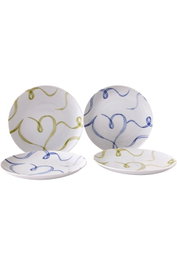 Hermia NNTHN21DUS4885946 Juego de Servir Pasteles de Porcelana Azul 4 Piezas